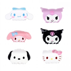 6 Styles Sanrio Cartoon Anime Acrylic Hair Clip