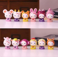 12pcs/Set Hello Kitty Cartoon Anime PVC Figure