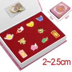 Card Captor Sakura Cartoon Anime Alloy Keychain Set