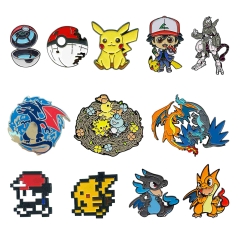 15 Styles Pokemon Cartoon Pin Anime Alloy Brooch