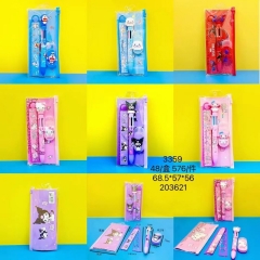 2个）三丽欧新款收纳袋文具组合六色笔套装学生文具礼盒套装奖品礼物