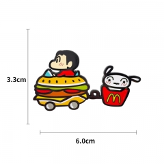 蜡笔小新与小白金属胸针 创意卡通书包徽章pins
