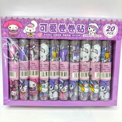 20个）库洛米美乐蒂三丽鸥卷卷贴卡通贴纸套装素材贴纸套装小礼物品外贸