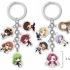 2 Styles Code Geass Anime Multiple Dropped Acrylic Keychain