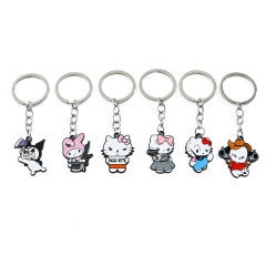 6 Styles Sanrio Hello Kitty Cartoon Anime Alloy Keychain