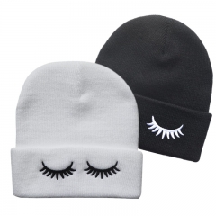 2 Styles Eyelash Fashion Unisex Cartoon Cap Anime Knitted Hat