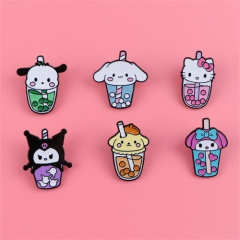 6Pcs/Set Sanrio Anime Cartoon Anime Alloy Pin Brooch