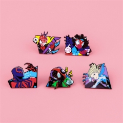 5 Styles Spider Man Anime Cartoon Anime Alloy Pin Brooch