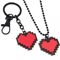 2 Styles Undertale Cartoon Anime Alloy Necklace Keychain