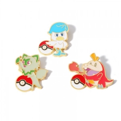 3 Styles Pokemon Cartoon Anime Alloy Brooch Pin Badge