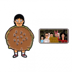 2 Styles Hamburger Cartoon Anime Alloy Pin Brooch