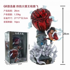海贼王 GK德岛篇四档大猿王枪路飞 手办摆件 一箱16个 高28CM