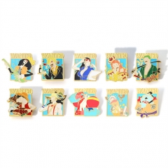 10 Styles One Piece Cartoon Anime Alloy Brooch Pin Badge