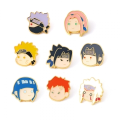 8 Styles Naruto Cartoon Anime Alloy Brooch Pin Badge