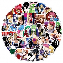 50张Fairy Tail 妖精的尾巴涂鸦贴纸行李箱冰箱手机车身防水贴纸