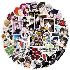 50张Black Clover 黑色五叶草涂鸦贴纸防水行李箱笔记本防水贴纸