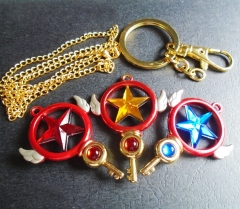 8 Styles Card Captor Sakura Cartoon Anime Alloy Necklace/Keychain