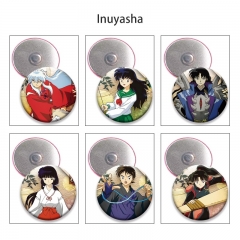 12 Styles 58mm Inuyasha Cartoon Anime Tinplate Brooch Refrigerator Magnet