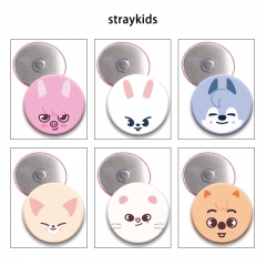 12 Styles 58mm K-POP Stray Kids Cartoon Anime Tinplate Brooch Refrigerator Magnet