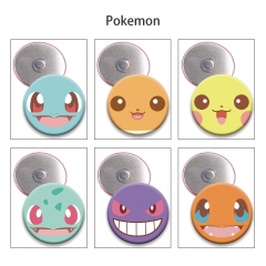 18 Styles 58mm Pokemon Cartoon Anime Tinplate Brooch Refrigerator Magnet
