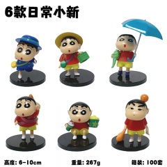 6款日常小新动漫野原蜡笔新之助模型摆件卡通潮玩公仔装饰批发