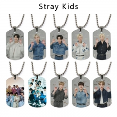 straykids 11 动漫双面全彩印花军牌项链