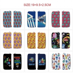 10 Styles Inside Out Cartoon PU Purse Zipper Anime Long Wallet
