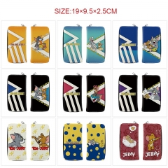 10 Styles Tom and Jerry Cartoon PU Purse Zipper Anime Long Wallet