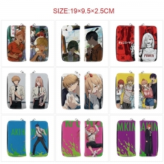 10 Styles Chainsaw Man Cartoon PU Purse Zipper Anime Long Wallet