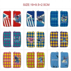 10 Styles Lilo & Stitch Cartoon PU Purse Zipper Anime Long Wallet
