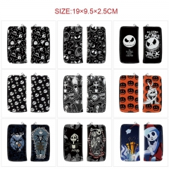 10 Styles The Nightmare Before Christmas Cartoon PU Purse Zipper Anime Long Wallet