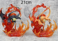 宠物小精灵 喷火龙 黑色和原色 GK 盒装手办 高约21cm
