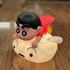 带电）发光版蜡笔小新骑小白小夜灯