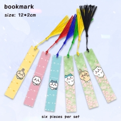 2 Styles 6pcs/set Chiikawa Cartoon Anime Alloy Bookmark