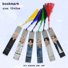 6pcs/set K-POP Stray Kids Cartoon Anime Alloy Bookmark