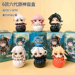 6PCS/SET 6.5-8cm Genshin Impact Cartoon Blind Box Anime PVC Figure Toy