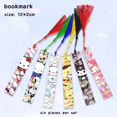 2 Styles 6pcs/set Sanrio Cartoon Anime Alloy Bookmark