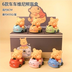 6PCS/SET 6cm Winnie the Pooh Cartoon Blind Box Anime PVC Figure Toy