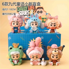 6PCS/SET 7-10cm Crayon Shin-chan Cartoon Blind Box Anime PVC Figure Toy