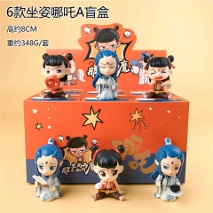 6PCS/SET 8cm Ne Zha Cartoon Blind Box Anime PVC Figure Toy