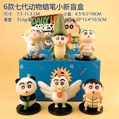 6PCS/SET 7.5-11.3cm Crayon Shin-chan Cartoon Blind Box Anime PVC Figure Toy