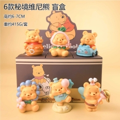 6PCS/SET 6-7cm Winnie the Pooh Cartoon Blind Box Anime PVC Figure Toy