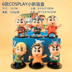 6PCS/SET 10cm Crayon Shin-chan Cartoon Blind Box Anime PVC Figure Toy