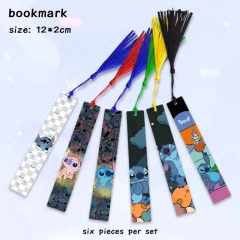 6pcs/set Lilo & Stitch Cartoon Anime Alloy Bookmark