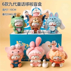 6PCS/SET 7-10cm Doraemon Cartoon Blind Box Anime PVC Figure Toy