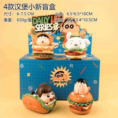 4PCS/SET 6-7.5cm Crayon Shin-chan Cartoon Blind Box Anime PVC Figure Toy