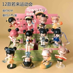 12PCS/SET 9cm Sports Meeting Cartoon Blind Box Anime PVC Figure Toy