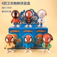 6PCS/SET 8.5-9cm Marvel Spider Man Cartoon Blind Box Anime PVC Figure Toy