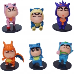 6PCS/SET 6.5CM-8CM Pokemon 2 Generation Cartoon PVC Toys Anime Figure