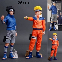 火影忍者宇智波佐助和漩涡鸣人  盒装手办 高约26cm